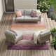 8' X 10' Eggplant And Purple Striped Washable Indoor Outdoor Area Rug