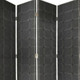 108" Gray Fabric And Wood Folding Five Panel Screen Room Divider
