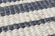 9' X 12' Ivory And Blue Wool Striped Hand Woven Area Rug