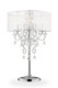 Glam Silver Faux Crystal Accent Table Lamp with See Thru Shade