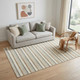 5' X 8' Ivory Beige And Brown Wool Striped Hand Tufted Area Rug