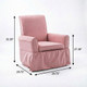 30" Pink and Natural Cotton and Solid Wood Swivel Nursery Glider Rocking Chair