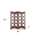 84" Brown Solid Wood Folding Four Panel Screen Room Divider