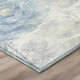 10' X 14' Sky Blue And Blue Floral Washable Indoor Outdoor Area Rug