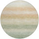 8' Green And Linen Round Striped Washable Indoor Outdoor Area Rug