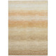 9' X 12' Copper And Orange Striped Washable Indoor Outdoor Area Rug