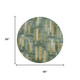 8' Green And Brown Round Striped Washable Indoor Outdoor Area Rug