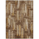 9' X 12' Chocolate And Brown Striped Washable Indoor Outdoor Area Rug