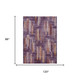 8' X 10' Eggplant And Purple Striped Washable Indoor Outdoor Area Rug