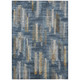 3' X 5' Navy Blue And Blue Striped Washable Indoor Outdoor Area Rug