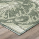 9' X 12' Green And Ivory Floral Washable Indoor Outdoor Area Rug