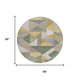 8' Linen And Ivory Round Geometric Washable Indoor Outdoor Area Rug