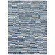 5' X 8' Navy Blue And Blue Striped Washable Indoor Outdoor Area Rug