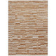 9' X 12' Orange And Beige Striped Washable Indoor Outdoor Area Rug