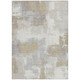 10' X 14' Ivory And Silver Abstract Washable Indoor Outdoor Area Rug