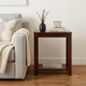 24" Brown End Table With Shelf
