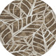 8' Chocolate And Brown Round Botanical Leaves Washable Indoor Outdoor Area Rug