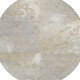 8' Ivory And Silver Round Botanical Leaves Washable Indoor Outdoor Area Rug