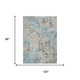 8' X 10' Teal Blue And Silver Botanical Leaves Washable Indoor Outdoor Area Rug