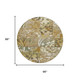 8' Walnut And Gold Round Botanical Leaves Washable Indoor Outdoor Area Rug