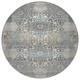8' Gray And Silver Round Oriental Washable Indoor Outdoor Area Rug
