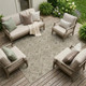 10' X 14' Beige And Brown Oriental Washable Indoor Outdoor Area Rug