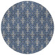 8' Navy Blue And Blue Round Oriental Washable Indoor Outdoor Area Rug