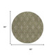 8' Olive Green And Green Round Oriental Washable Indoor Outdoor Area Rug