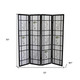 70" Black And White Heavy Duty Rice Paper Folding Four Panel Screen Room Divider