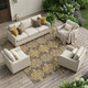 9' X 12' Chocolate And Brown Striped Washable Indoor Outdoor Area Rug