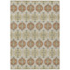 3' X 5' Cream And Ivory Striped Washable Indoor Outdoor Area Rug