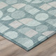 8' X 10' Teal Blue And Silver Geometric Washable Indoor Outdoor Area Rug