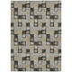 10' X 14' Black And Silver Floral Washable Indoor Outdoor Area Rug