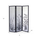 70" Black And White Heavy Duty Rice Paper Folding Three Panel Screen Room Divider