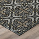 8' Black And Graphite Round Geometric Washable Indoor Outdoor Area Rug