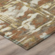 8' Orange And Brown Round Abstract Washable Indoor Outdoor Area Rug