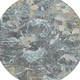 8' Gray And Graphite Round Floral Washable Indoor Outdoor Area Rug