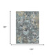 8' X 10' Gray And Graphite Floral Washable Indoor Outdoor Area Rug