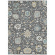 8' X 10' Gray And Graphite Floral Washable Indoor Outdoor Area Rug
