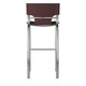 Set of Two 25" Brown and Silver Faux Leather and Metal Low Back Counter Height Bar Chairs