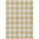 3' X 5' Gold And Beige Plaid Washable Indoor Outdoor Area Rug