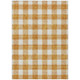 3' X 5' Orange And Beige Plaid Washable Indoor Outdoor Area Rug