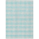 8' X 10' Aqua And Ivory Plaid Washable Indoor Outdoor Area Rug