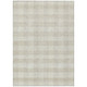 9' X 12' Ivory And Beige Plaid Washable Indoor Outdoor Area Rug