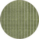 8' Olive Green And Ivory Round Striped Washable Indoor Outdoor Area Rug