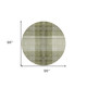 8' Artichoke Green Brown And Ivory Round Plaid Washable Indoor Outdoor Area Rug