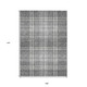 9' X 12' Gray Black And Ivory Plaid Washable Indoor Outdoor Area Rug
