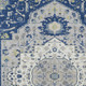9' X 12' Navy Blue Ivory And Gray Oriental Washable Indoor Outdoor Area Rug
