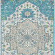 9' X 12' Teal Blue Green And Ivory Oriental Washable Indoor Outdoor Area Rug