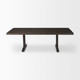 55" Dark Brown Solid Wood Double Pedestal Coffee Table